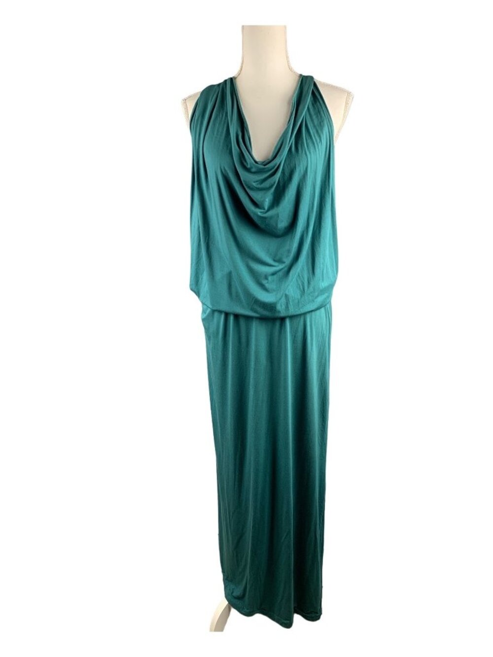 Hard Tail Forever Sleeveless Teal Maxi Dress With Cowl Neckline size M